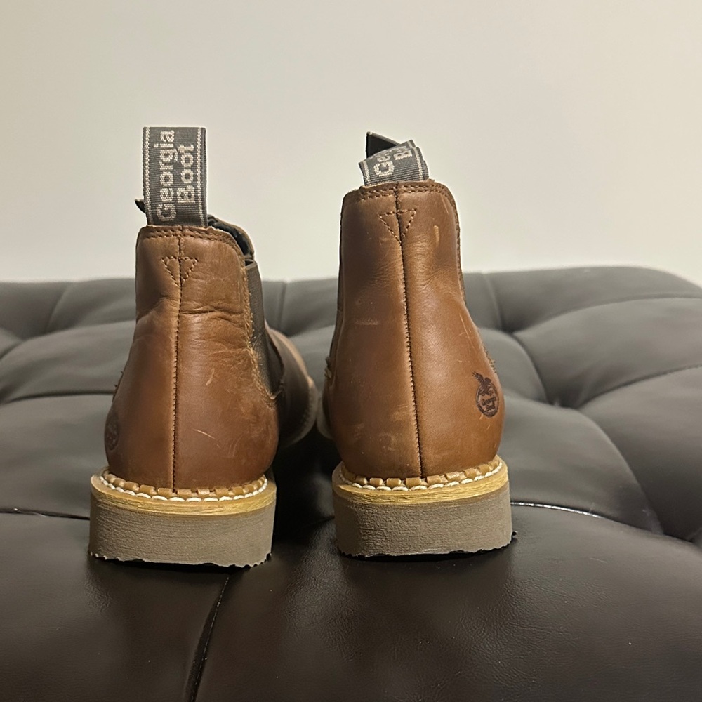 Georgia Boot Brown Leather Boots - Picture 4 of 6